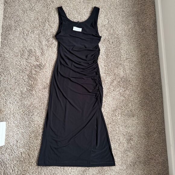 Banana Republic Women’s Black Rouched sideTank Dress size small NEW - Picture 1 of 5